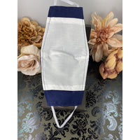 Handsewn Face Cover with Filter Pocket and Bendable Nose Wire - Solid Navy - 5 Sizes