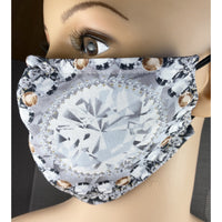 Handsewn Face Cover with Filter Pocket, Bendable Nose Wire, and Adjustable Elastic - Topaz - 5 Sizes
