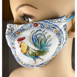 Handsewn Face Cover with Filter Pocket, Bendable Nose Wire, & Adjustable Elastic - Rooster - 5 Sizes