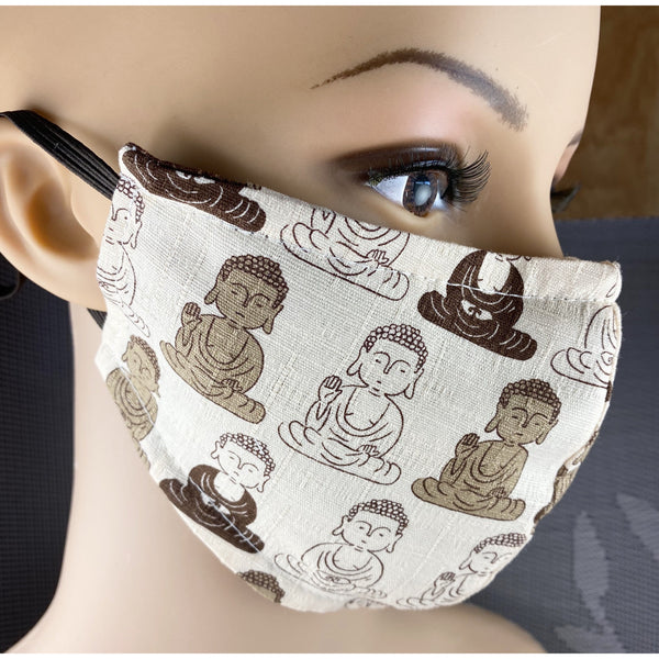 Handsewn Face Cover with Filter Pocket, Bendable Nose Wire, & Adjustable Elastic - Buddha Brown - 5 Sizes