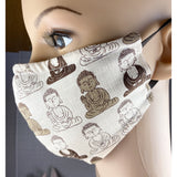 Handsewn Face Cover with Filter Pocket, Bendable Nose Wire, & Adjustable Elastic - Buddha Brown - 5 Sizes