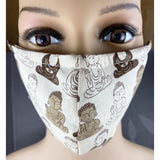 Handsewn Face Cover with Filter Pocket, Bendable Nose Wire, & Adjustable Elastic - Buddha Brown - 5 Sizes