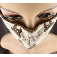 Handsewn Face Cover with Filter Pocket, Bendable Nose Wire, & Adjustable Elastic - Buddha Brown - 5 Sizes