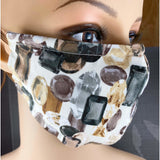 Handsewn Face Cover with Filter Pocket, Bendable Nose Wire, and Adjustable Elastic - Topaz & Quartz Gems - 5 Sizes