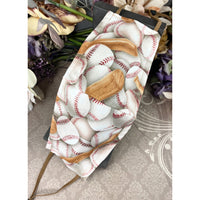 Handsewn Face Cover with Filter Pocket, Bendable Nose Wire, Adjustable Elastic, & Pre-Washed - Baseball - 5 Sizes