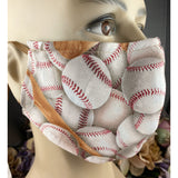 Handsewn Face Cover with Filter Pocket, Bendable Nose Wire, Adjustable Elastic, & Pre-Washed - Baseball - 5 Sizes