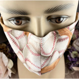 Handsewn Face Cover with Filter Pocket, Bendable Nose Wire, Adjustable Elastic, & Pre-Washed - Baseball - 5 Sizes