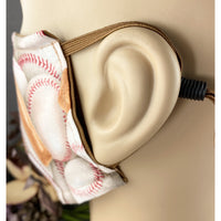 Handsewn Face Cover with Filter Pocket, Bendable Nose Wire, Adjustable Elastic, & Pre-Washed - Baseball - 5 Sizes