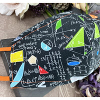 Handsewn Face Cover with Filter Pocket, Bendable Nose Wire, Adjustable Elastic, & Pre-Washed - Math Genius - 5 Sizes
