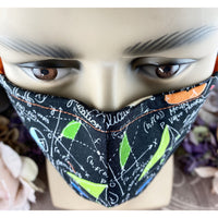 Handsewn Face Cover with Filter Pocket, Bendable Nose Wire, Adjustable Elastic, & Pre-Washed - Math Genius - 5 Sizes