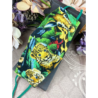 Handsewn Face Cover with Filter Pocket, Bendable Nose Wire, Adjustable Elastic, & Pre-Washed - Jungle Animals - 5 Sizes