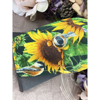 Handsewn Face Cover with Filter Pocket, Bendable Nose Wire, Adjustable Elastic, & Pre-Washed - Sunflowers and Birds - 5 Sizes