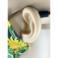 Handsewn Face Cover with Filter Pocket, Bendable Nose Wire, Adjustable Elastic, & Pre-Washed - Sunflowers and Birds - 5 Sizes