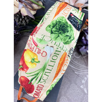 Handsewn Face Cover with Filter Pocket, Bendable Nose Wire, Adjustable Elastic, & Pre-Washed - Fresh Veggies - 5 Sizes