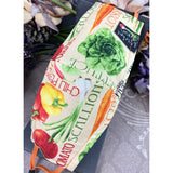 Handsewn Face Cover with Filter Pocket, Bendable Nose Wire, Adjustable Elastic, & Pre-Washed - Fresh Veggies - 5 Sizes
