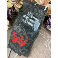 Handsewn and Machine-Embroidered Face Cover with Filter Pocket, Bendable Nose Wire, & Adjustable - Depeche Mode Inspired - 5 Sizes