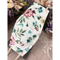 Handsewn Face Cover, Filter Pocket, Bendable Nose Wire, & Pre-Washed - Maroon Floral - 5 Sizes