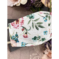 Handsewn Face Cover, Filter Pocket, Bendable Nose Wire, & Pre-Washed - Maroon Floral - 5 Sizes