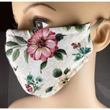 Handsewn Face Cover, Filter Pocket, Bendable Nose Wire, & Pre-Washed - Maroon Floral - 5 Sizes