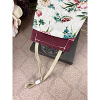 Handsewn Face Cover, Filter Pocket, Bendable Nose Wire, & Pre-Washed - Maroon Floral - 5 Sizes