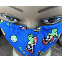 Handsewn Face Cover with Filter Pocket and Bendable Nose Wire - Super Mario World  - 5 Sizes
