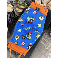 Handsewn Face Cover with Filter Pocket and Bendable Nose Wire - Super Mario World  - 5 Sizes