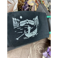 Handsewn and Machine-Embroidered Face Cover with Filter Pocket, Bendable Nose Wire, Adjustable Elastic - I Heart Italy & Venice - 5 Sizes