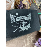 Handsewn and Machine-Embroidered Face Cover with Filter Pocket, Bendable Nose Wire, Adjustable Elastic - I Heart Italy & Venice - 5 Sizes