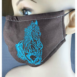 Handsewn and Machine-Embroidered Face Cover with Filter Pocket, Bendable Nose Wire, & Adjustable - Artisan Horse - 5 Sizes