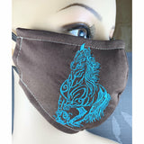Handsewn and Machine-Embroidered Face Cover with Filter Pocket, Bendable Nose Wire, & Adjustable - Artisan Horse - 5 Sizes
