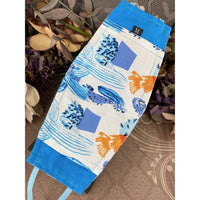 Handsewn Face Cover, Filter Pocket, Bendable Nose Wire, & Pre-Washed - Blue Cactus - 5 Sizes