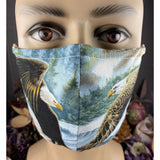 Handsewn Face Cover with Filter Pocket, Bendable Nose Wire, Adjustable Elastic, & Pre-Washed - Flying Eagles - 5 Sizes
