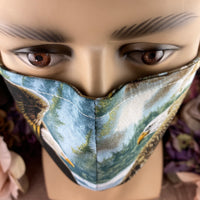 Handsewn Face Cover with Filter Pocket, Bendable Nose Wire, Adjustable Elastic, & Pre-Washed - Flying Eagles - 5 Sizes