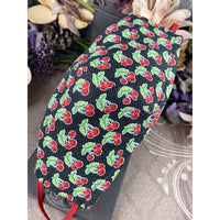 Handsewn Face Cover, Filter Pocket, Bendable Nose Wire, & Pre-Washed - Cherries - 5 Sizes