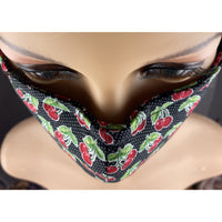 Handsewn Face Cover, Filter Pocket, Bendable Nose Wire, & Pre-Washed - Cherries - 5 Sizes