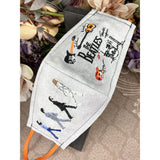 Handsewn and Machine-Embroidered Face Cover with Filter Pocket, Bendable Nose Wire, & Adjustable - Abbey Road - 5 Sizes