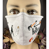Handsewn and Machine-Embroidered Face Cover with Filter Pocket, Bendable Nose Wire, & Adjustable - Abbey Road - 5 Sizes