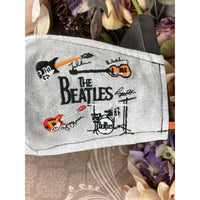 Handsewn and Machine-Embroidered Face Cover with Filter Pocket, Bendable Nose Wire, & Adjustable - Abbey Road - 5 Sizes