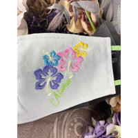 Handsewn and Machine-Embroidered Face Cover with Filter Pocket, Bendable Nose Wire, & Adjustable - Mele Kalikimaka  - 5 Sizes