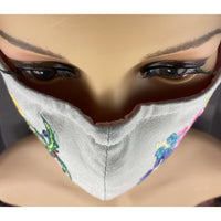 Handsewn and Machine-Embroidered Face Cover with Filter Pocket, Bendable Nose Wire, & Adjustable - Mele Kalikimaka  - 5 Sizes
