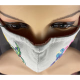 Handsewn and Machine-Embroidered Face Cover with Filter Pocket, Bendable Nose Wire, & Adjustable - Mele Kalikimaka  - 5 Sizes