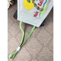 Handsewn and Machine-Embroidered Face Cover with Filter Pocket, Bendable Nose Wire, & Adjustable - Mele Kalikimaka  - 5 Sizes