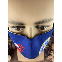 Handsewn and Machine-Embroidered Face Cover with Filter Pocket, Bendable Nose Wire, & Adjustable - USAF Veteran Personalized - 5 Sizes
