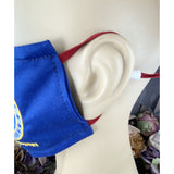 Handsewn and Machine-Embroidered Face Cover with Filter Pocket, Bendable Nose Wire, & Adjustable - USAF Veteran Personalized - 5 Sizes