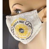 Handsewn and Machine-Embroidered Face Cover with Filter Pocket, Bendable Nose Wire, & Adjustable - Western Boots and Sunflowers - 5 Sizes