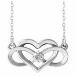 Natural Diamond .925 Sterling Silver Infinity Heart Necklace