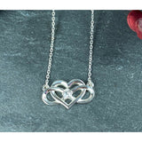 Natural Diamond .925 Sterling Silver Infinity Heart Necklace