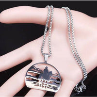 Stainless Steel Charm Necklace with 19" Chain:  Cowboy