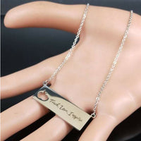 Stainless Steel Charm Necklace with 18" Chain:  Teach Love Inspire