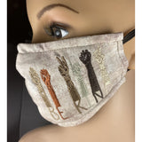 Handsewn and Machine-Embroidered Face Mask with Filter Pocket, Bendable Nose Wire, & Adjustable - Be Kind  - 5 Sizes